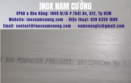 Tấm Inox 304-No1 dày 8mm